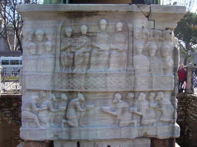 One side of base for Obelisk of Theodosius