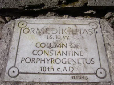 Column of Constantine Porphyrogenitus sign