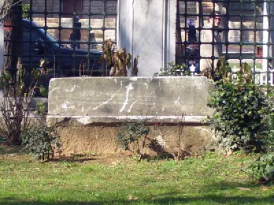 Only marble seat survived from the era in Sultanahmet garden.