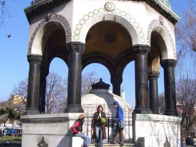 The German Fountain. Also known as The Kaiser Wilhelm Fountain. It was donated in 1900 to the Ottoman Empire by the German Emperor Wilhelm II after his visit to Istanbul in 1898.