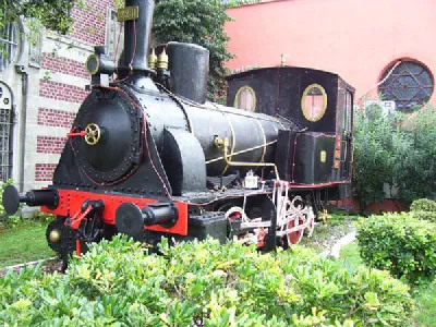 One of the first locomotive made in Munich, Germany. It can be seen on the left of the entrance.