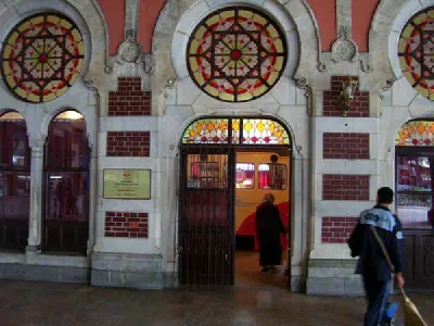 Train museum entrance.