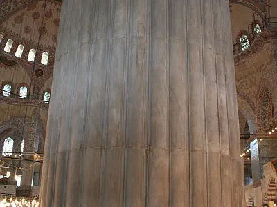 One of four enormous circular pillar known as elephant feet.