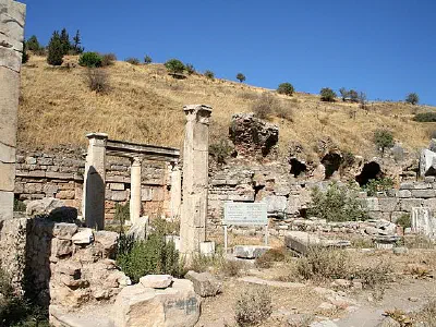 Peristyle House, built of Basilica blocks, AD 6th - 7th century