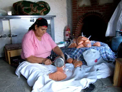 Sirince - A local woman making tarhana(A kinf of soup)