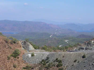 When you go up through Datça highway you will see many beautiful scenes. Right side is Hisarönü körfezi and left side is Bördübet Bay.