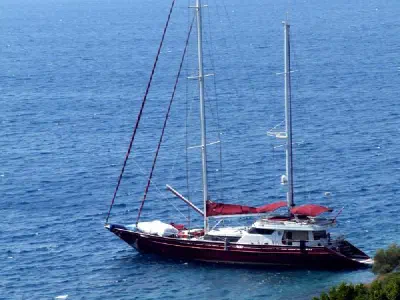 A boat on a bay
