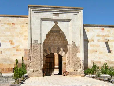 Saruhan Caravanserai entrance.