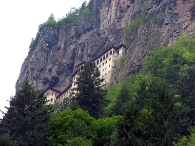 Sümela Monastry on a steep cliff