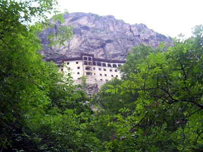 Sümela Monastry on a steep cliff